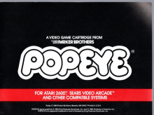 POPEYE - ATARI 2600 - GAME MANUAL ONLY