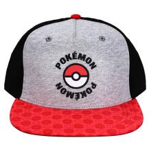 BLACK, GRAY AND RED CAP WITH POKBALL