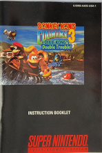 DONKEY KONG COUNTRY 3 DIXIE KONG'S DOUBLE TROUBLE! - SUPER NINTENDO - GAME MANUAL ONLY