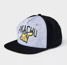BLACK AND GREY CAP WITH PIKACHU
